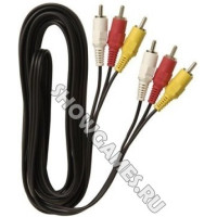 Кабель AV для подключения к ТВ (3RCA-3RCA) (тюльпаны)