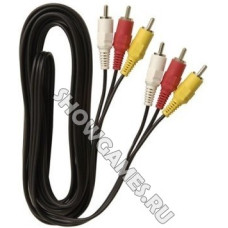 Кабель AV для подключения к ТВ (3RCA-3RCA) (тюльпаны)
