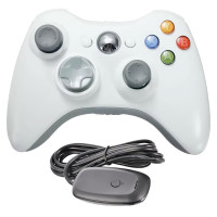 Геймпад беспроводной для Xbox 360 + ресивер (белый)