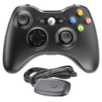 Геймпад беспроводной для Xbox 360 + ресивер (черный)
