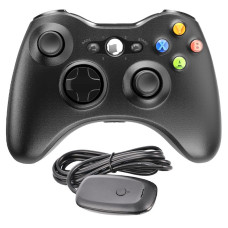Геймпад беспроводной для Xbox 360 + ресивер (черный)