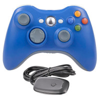 Геймпад беспроводной для Xbox 360 + ресивер (синий)