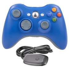 Геймпад беспроводной для Xbox 360 + ресивер (синий)
