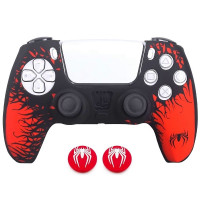 Чехол силиконовый для геймпада DualSense PS5 Spider-Man + 2 накладки на стики