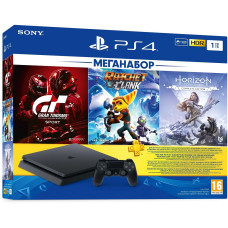 Sony PlayStation 4 1TB Slim Black (CUH-2208B) + Gran Turismo Sport + Ratchet & Clank + Horizon Zero Dawn CE + PS Plus 3 месяца