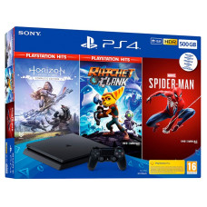 Игровая приставка Sony PlayStation 4 Slim 500 Gb Black (CUH-2216A) + Ratchet Clank + Horizon + Spider-Man
