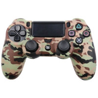 Силиконовый чехол для джойстика Dualshock 4 (камуфляж коричневый/зелёный/чёрный)