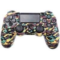 Силиконовый чехол для джойстика Dualshock 4 (камуфляж чёрный/зелёный/коричневый)