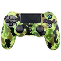 Силиконовый чехол для джойстика Dualshock 4 (камуфляж зелёный/коричневый/чёрный)