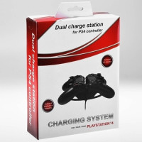 Зарядная станция для 2 контроллеров PS4/PS4 Slim/PS4 Pro с индикаторами заряда, чёрный
