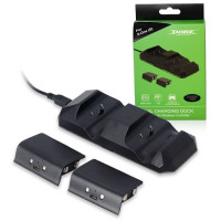 Зарядная станция с подсветкой Xbox One S Dual Charging Dock + 2шт АКБ 600 mAh (Dobe TYX-695) 