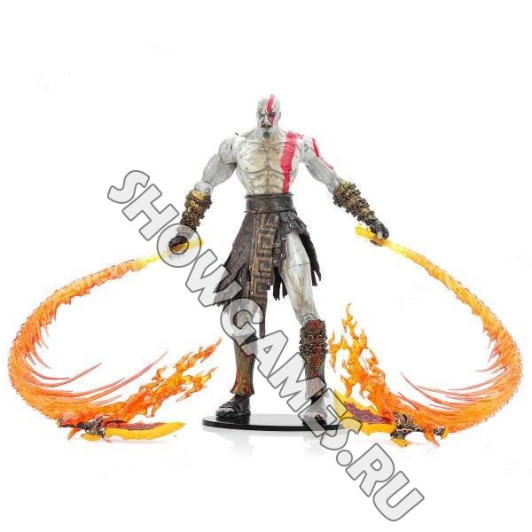 God of War 2. Фигурка персонажа Кратос (Kratos) с огненными клинками