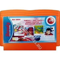 Сборник игр 8 Бит [4 в 1] - Turtles 3 /Street Fighter 12/Tiny Toon 3/Boy Soccer Team 3