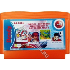 Сборник игр 8 Бит [4 в 1] - Turtles 3 /Street Fighter 12/Tiny Toon 3/Boy Soccer Team 3
