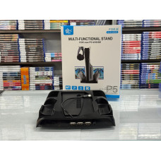 Подставка для PS5 Slim с вентилятором, зарядкой DualSense и держателем дисков (KJH-P5D-002)