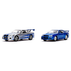 Набор машинок Форсаж 1:32 FF Brian's Nissan Skyline GTR R34 Silver/Blue (31980) Набор машинок Форсаж 1:32 FF Brian's Nissan Skyline GTR R34 Silver/Blue (31980)