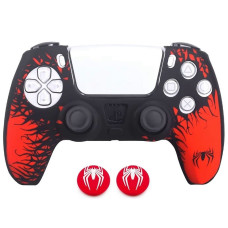 Чехол силиконовый для геймпада DualSense PS5 Spider-Man + 2 накладки на стики
