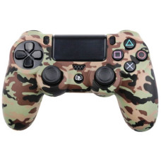 Силиконовый чехол для джойстика Dualshock 4 (камуфляж коричневый/зелёный/чёрный)