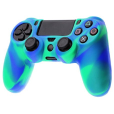 Силиконовый чехол для джойстика Dualshock 4 (камуфляж зелёный/синий)