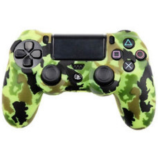 Силиконовый чехол для джойстика Dualshock 4 (камуфляж зелёный/коричневый/чёрный)